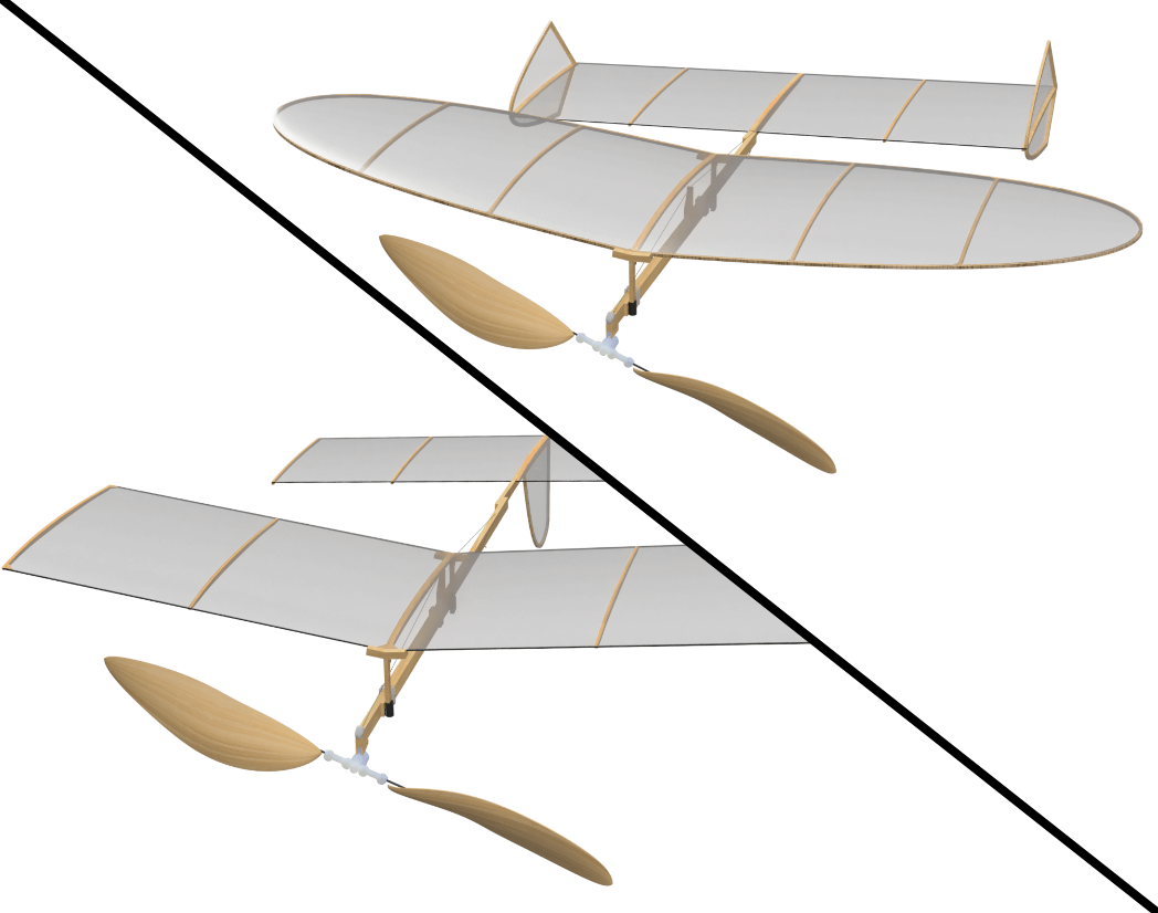 Elliptical Kit and Classic Kit renderings, split diagonally